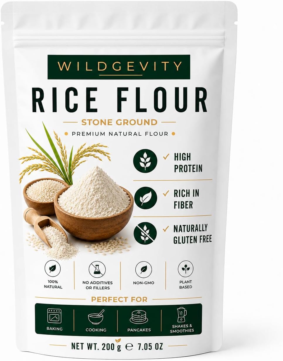 Rice Flour 200g | Stone Ground | Naturally Gluten Free | Fine Texture | Made from carefully selected rice with a smooth, fine texture, perfect for baking, cooking and everyday recipes.