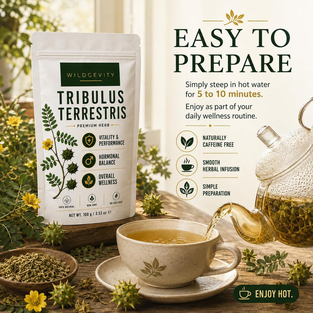 Tribulus Terrestris Herb 100 g | Premium Quality | 100% Pure | Carefully selected and gently processed, packed in a resealable pouch for freshness.