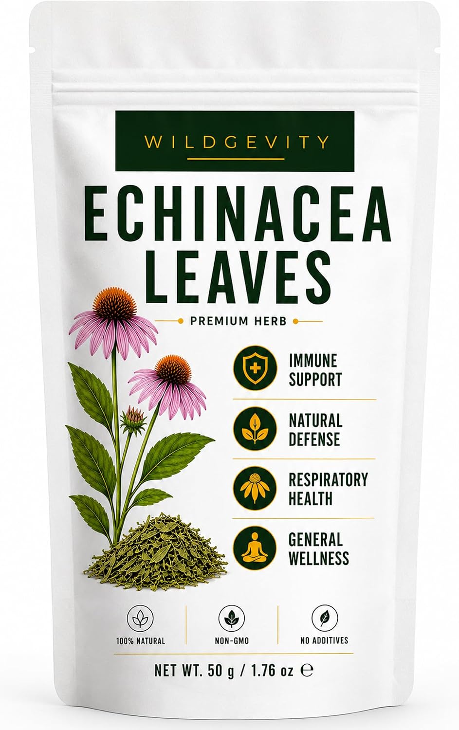 Echinacea Herbal Tea, 50g, Loose Leaves, Caffeine Free, Vegan | Traditionally used to support the body's natural immune defences.