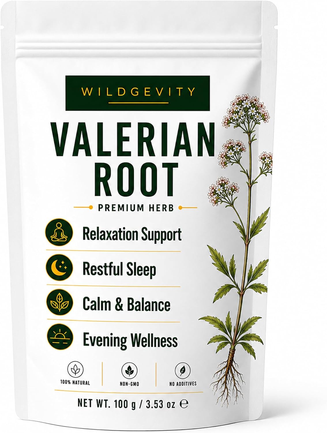 Valerian Root Chopped Root for Relaxation and Sleep Support, 100g, Vegan | Traditionally used to support relaxation and restful sleep.