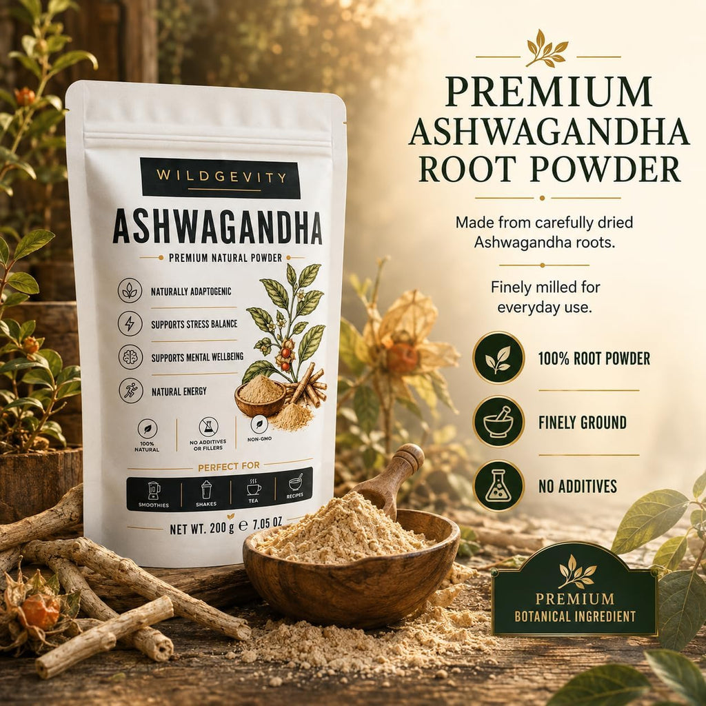 Ashwagandha Root Flour 200g | 100% Pure | Finely Ground | 100% pure finely ground ashwagandha root flour. No additives or fillers. Ideal for smoothies, tea and recipes.