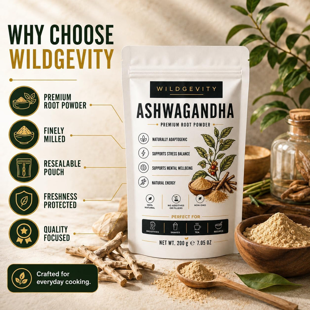 Ashwagandha Root Flour 200g | 100% Pure | Finely Ground | 100% pure finely ground ashwagandha root flour. No additives or fillers. Ideal for smoothies, tea and recipes.