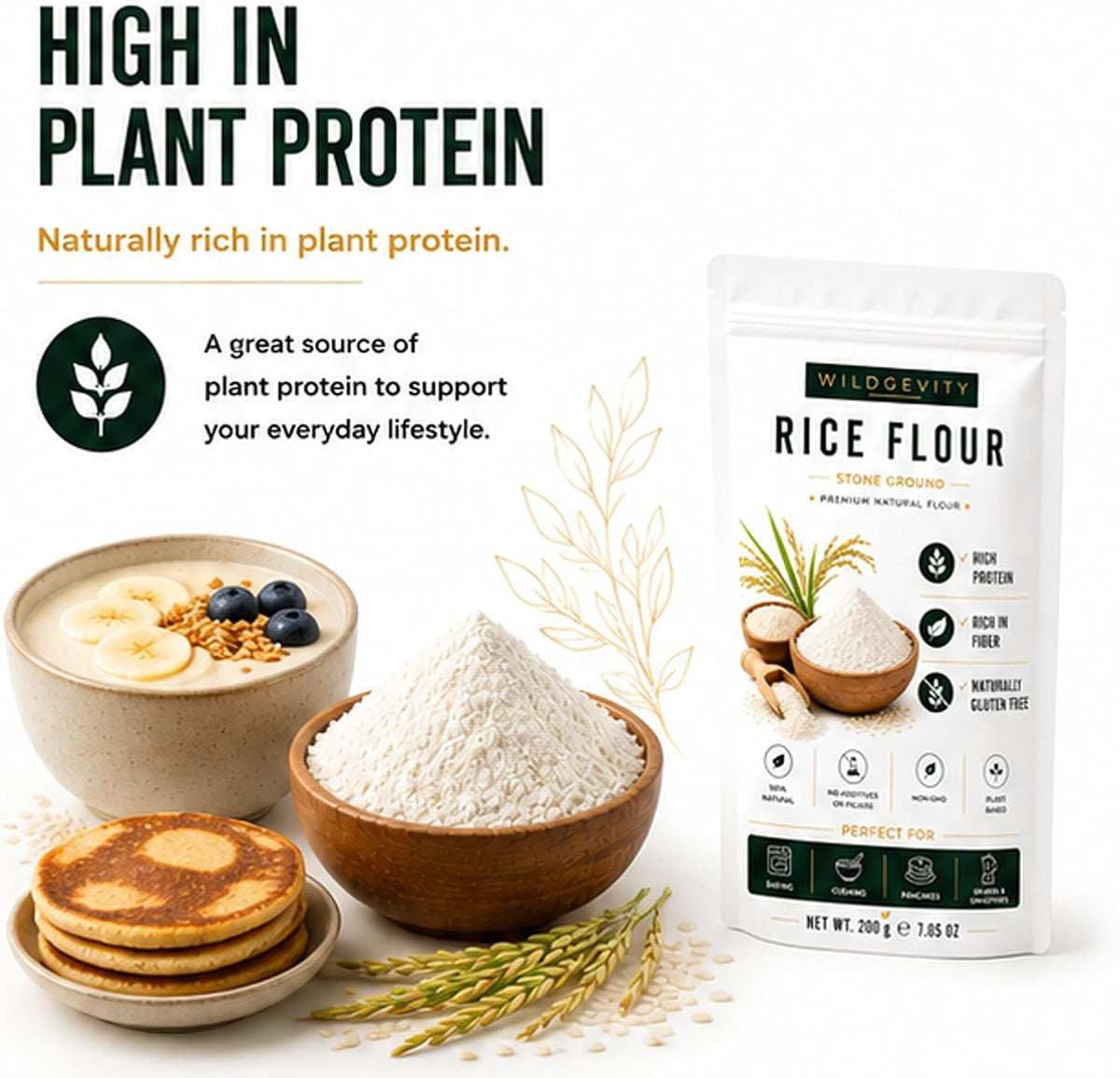 Rice Flour 200g | Stone Ground | Naturally Gluten Free | Fine Texture | Made from carefully selected rice with a smooth, fine texture, perfect for baking, cooking and everyday recipes.