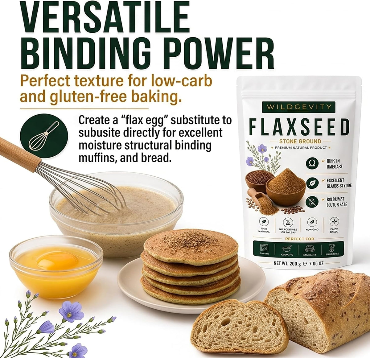 Flaxseed Flour 200g | Stone Ground | High Fibre | Omega-3 Source | Made from carefully selected einkorn wheat with a fine texture, perfect for baking, cooking and everyday recipes.