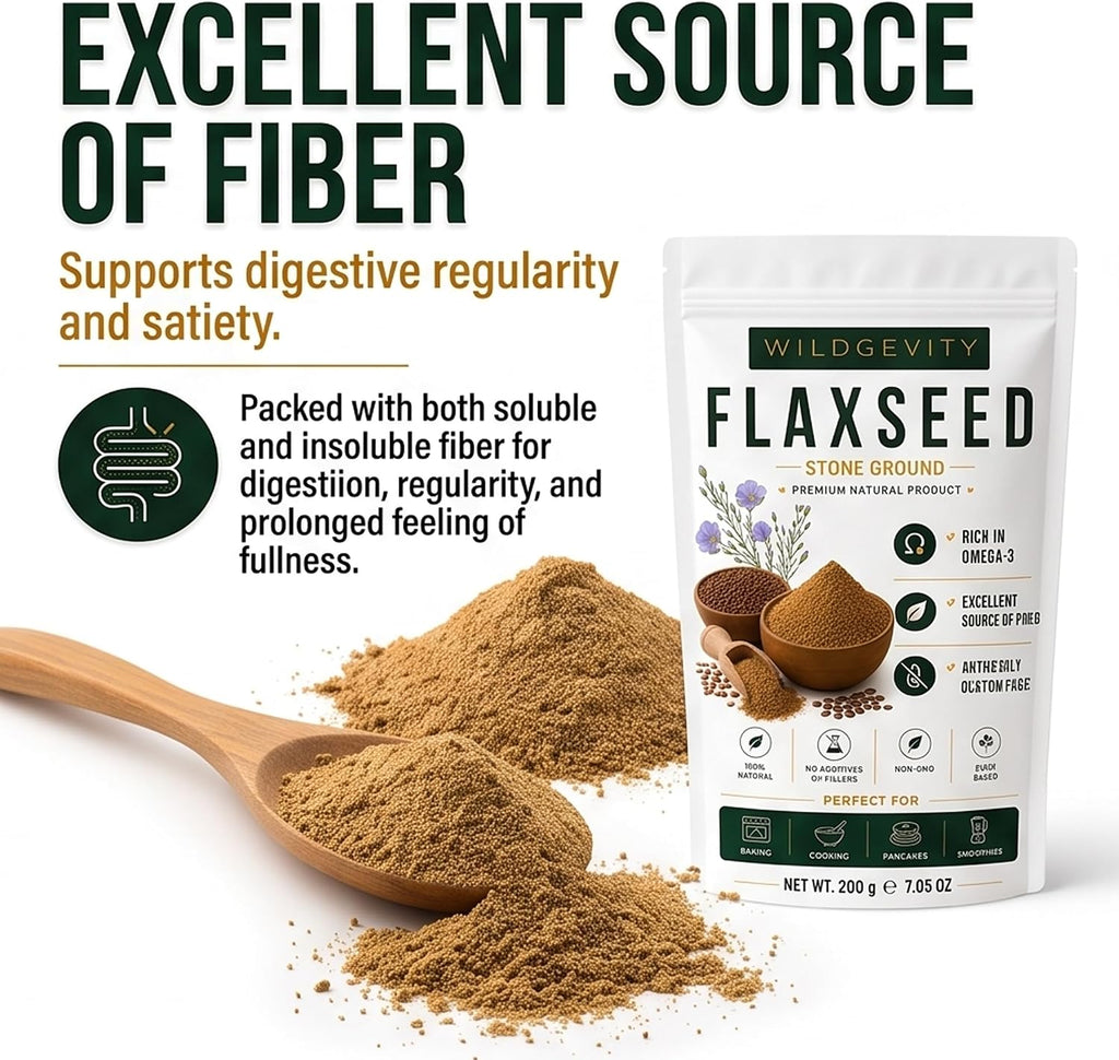 Flaxseed Flour 200g | Stone Ground | High Fibre | Omega-3 Source | Made from carefully selected einkorn wheat with a fine texture, perfect for baking, cooking and everyday recipes.